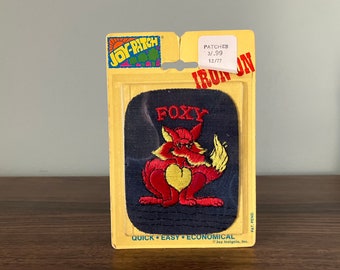 Vintage 1977 Joy-Patch "Foxy" Iron-On Patch, New Old Stock
