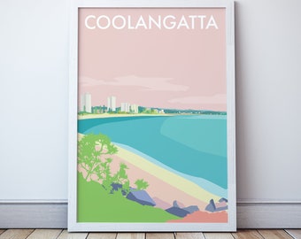 Coolangatta Beach Travel Print