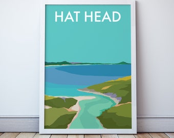 Hat Head Art Print,  New South Wales Coast Illustration