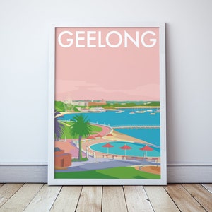 Geelong Eastern Beach Travel Print Poster