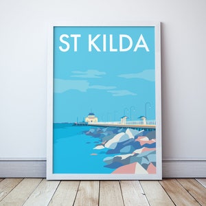 St Kilda Beach Seaside  Travel Print/ Poster Melbourne Pier Jetty