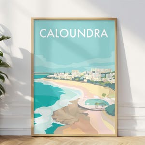 Caloundra Beach Sunshine Coast Art Print, Kings Beach Caloundra Wall Art, Caloundra Sunshine Coast Queensland Australia