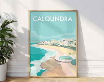 Caloundra Beach Sunshine Coast Art Print, Kings Beach Caloundra Wall Art, Caloundra Sunshine Coast Queensland Australia