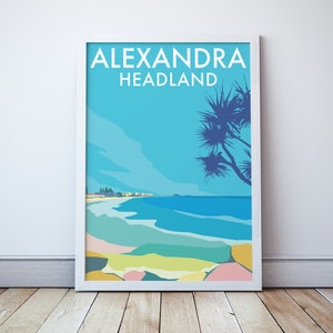 Alexandra Headland Print,  Alex Heads Queensland, Sunshine Coast Travel Poster, Australia Art Souvenir Memento Gift