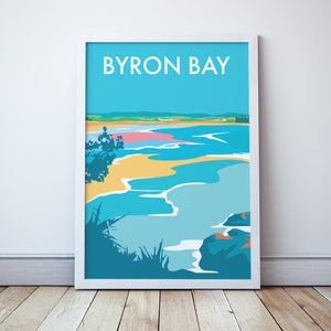 Byron Bay Beach Travel Print Surf Coast image 1