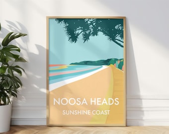 Noosa Heads Beach Art Print, Noosa Heads Sunshine Coast Wall Art, Sunshine Coast Australia Art Print