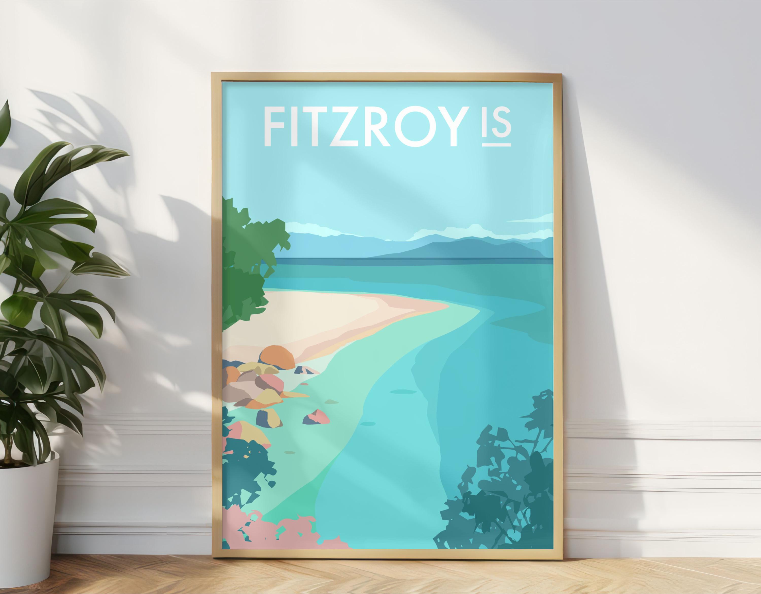 Fitzroy Island Wall Art Print, Great Barrier Reef Queensland Art Print Poster, Cairns Fitzroy Island Queensland Australia