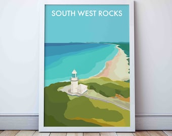 Smoky Cape South West Rocks Australia Beach Travel Print