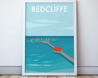 RedCliffe Jetty Brisbane Reise Druck/ Poster