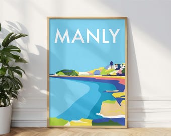 Shelly Beach, Australia Travel Poster: Art Print (A4 or A3) - Etsy