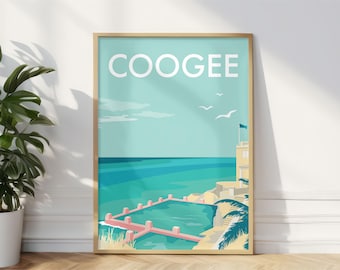 Coogee Beach Vintage Style Seaside  Travel Print/ Poster