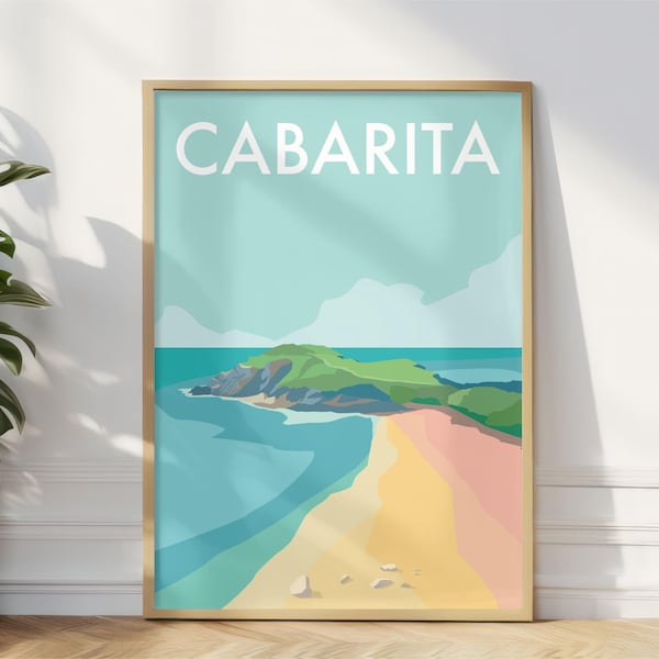 Cabarita Beach Travel Print, Cabarita Beach Wall Art, Cabarita Beach NSW Coast Art, Northern Rivers Tweed Coast Australia
