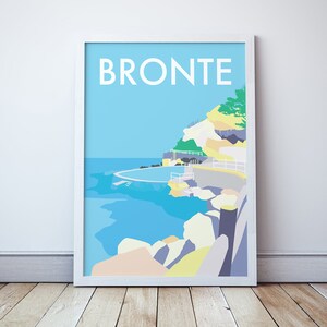 May include: A colourful illustration of a swimming pool and rocky coastline with the word "BRONT&Euml;" in white text at the top of the image.