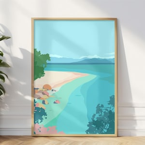 Fitzroy Island Wall Art Print, Great Barrier Reef Queensland Art Print Poster, Cairns Fitzroy Island Queensland Australia