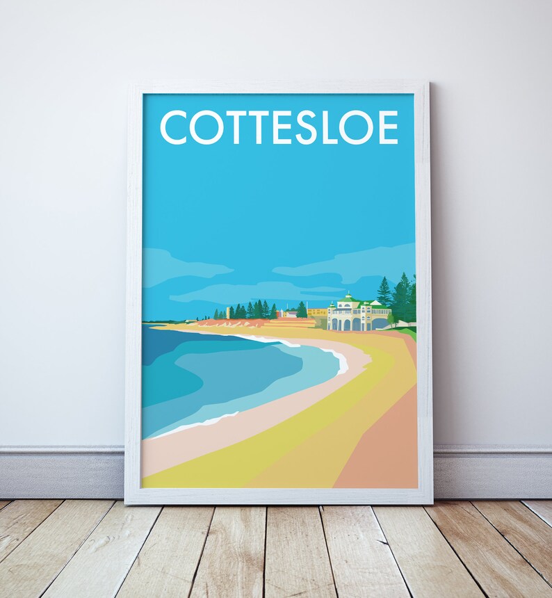 Cottesloe Beach Travel Print/ Poster Perth Western Australia Etsy