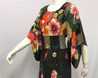 Vintage 1970'S Maxi Dress Kimono Sleeves NORMA DELLA LEGGE Made in Italy