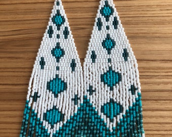 Seed Bead Earrings Fringe Earrings