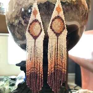 Seed Bead Earrings Fringe Earrings