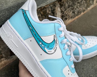 Hand Painted Beach Wave Custom Air Force 1 Sneakers