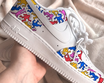Hand-Painted Air Force 1 Sneakers | Dancing Man Custom Shoes