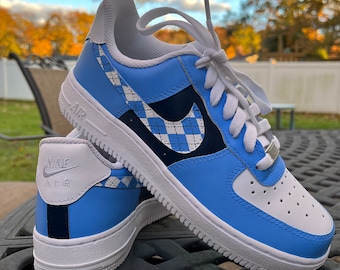 Custom Plaid Air Force 1s | Hand Painted Sneakers
