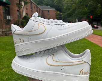 Custom Wedding Air Force 1s | Hand-Painted Personalized Sneakers