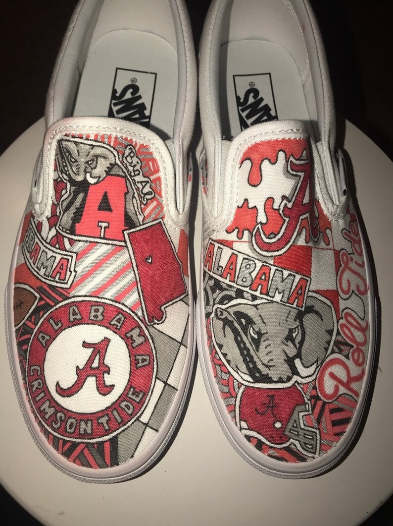 jordan customizable shoes on University Of Alabama Crimson Tide Custom Shoes Custom Canvas Etsy