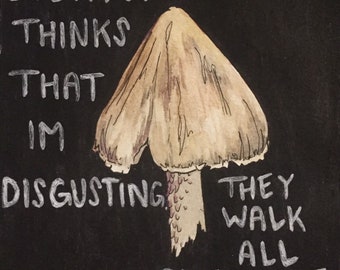 Mushroom painting | Etsy