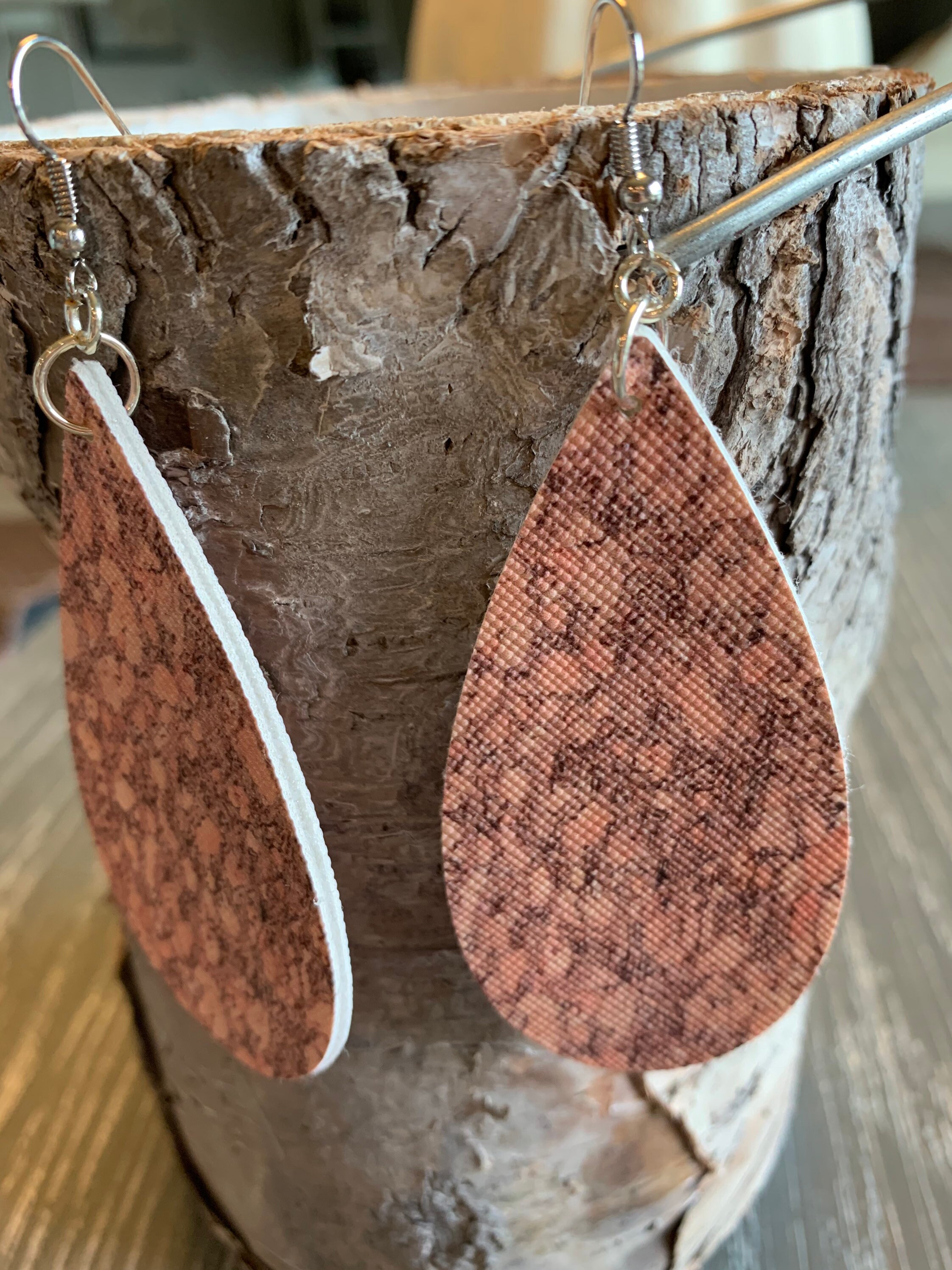 3 Cork Faux Leather Earrings Etsy UK