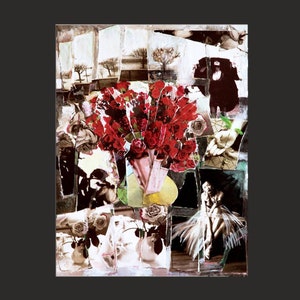 Collage Art, Roses - Mixed Media, Art Prints, Interior design, Home Decor