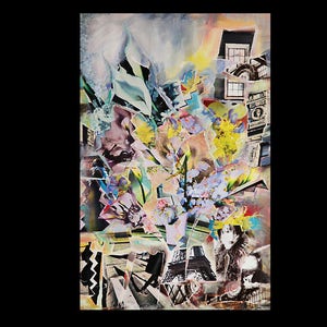 Spring Time, Collage Art, mixed media, collage, painting