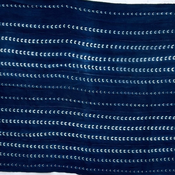 African Indigo Fabric, Hand Dyed Textile, Indigo Mudcloth, Tie Dye Blue Textile