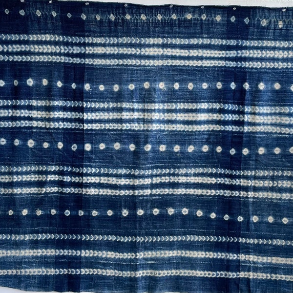 Hand Spun Cotton Fabric, African Indigo Textile Mudcloth Fabric