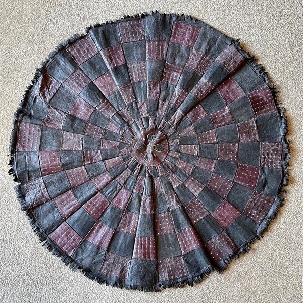 Leather Round African Rug Etsy