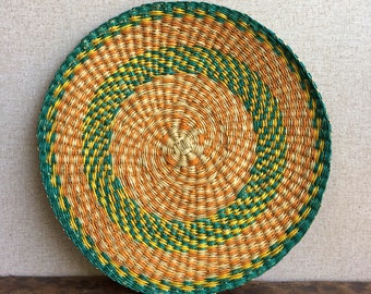 Woven African Trivet, Wall Decor Hanging Basket