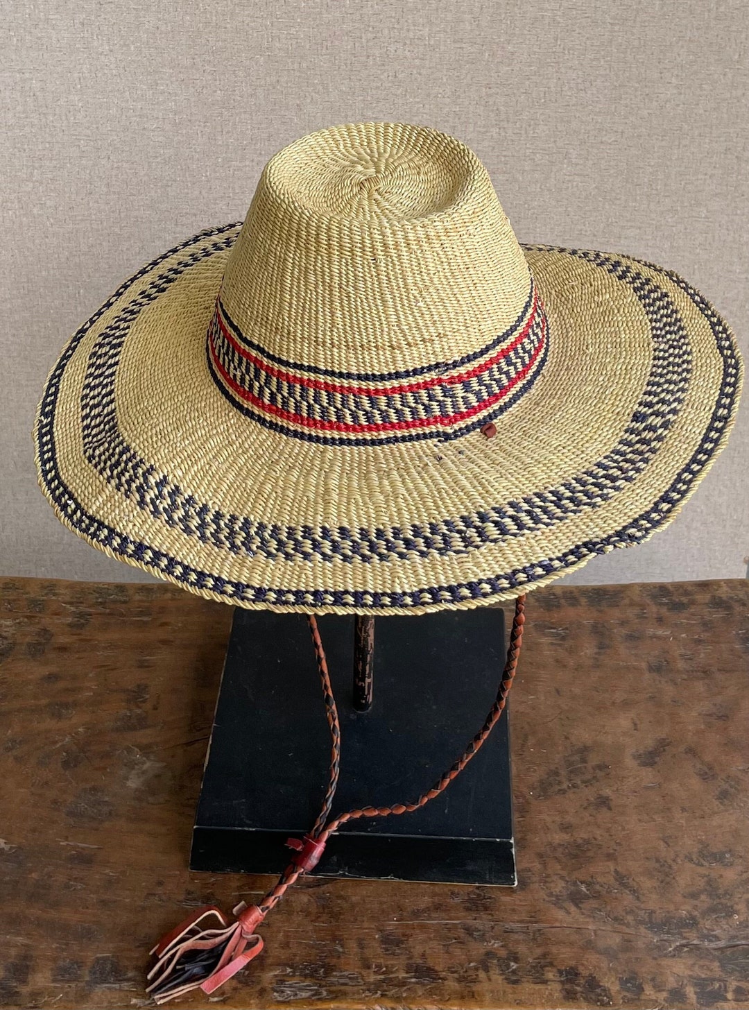 African Straw Hat Handmade Wide Brim Straw Hats - Etsy
