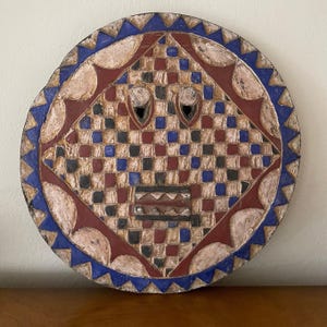 Authentic Bwa Sun Mask, Hand Carved African Wall Decor Mask