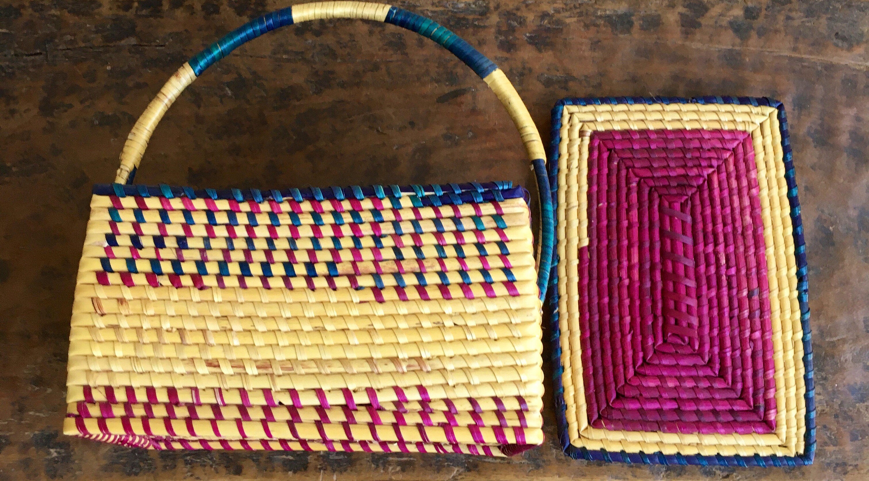 Cestería africana Decorativa Tejida a mano Cesta de caja Etsy