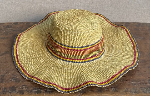 African Sun Hat Leather Straps African 