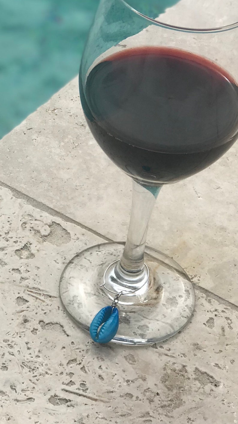 Sea Shell wine glass charms nautical