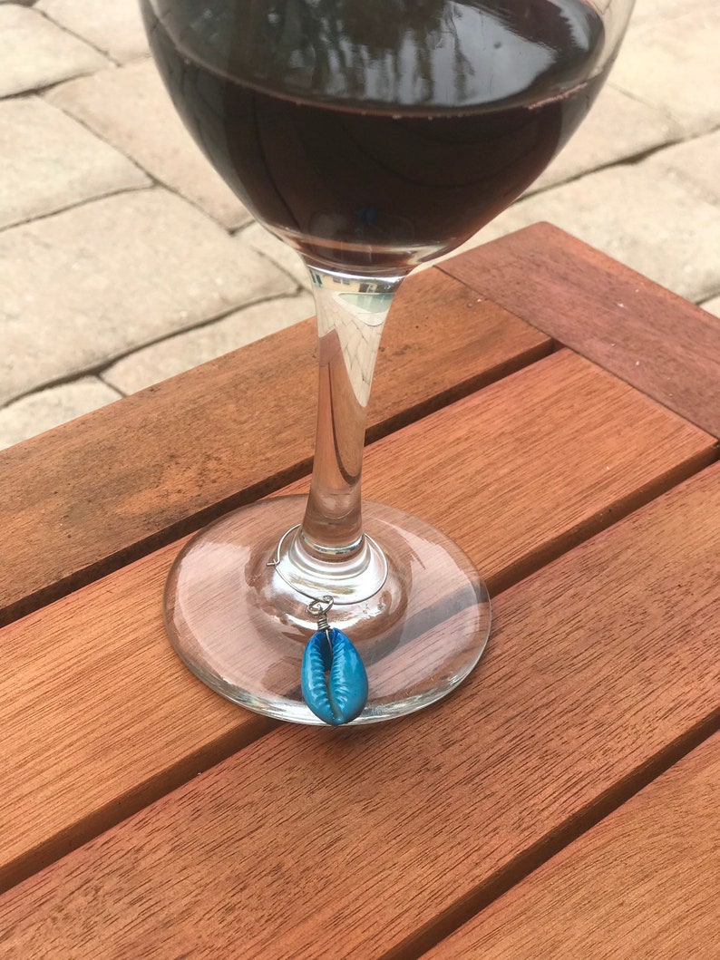Sea Shell wine glass charms nautical