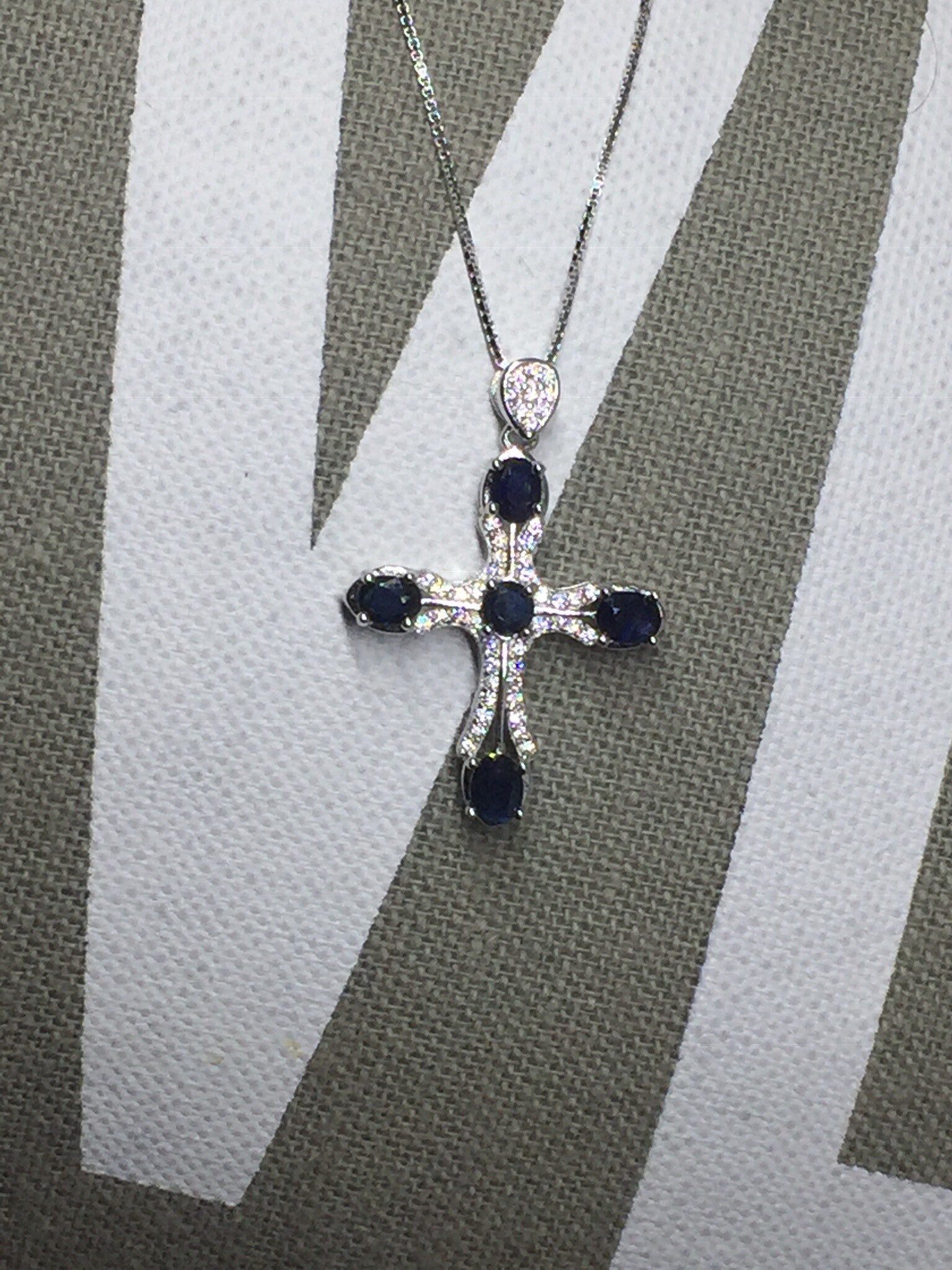 Untreated Natural Blue Sapphire Cross 