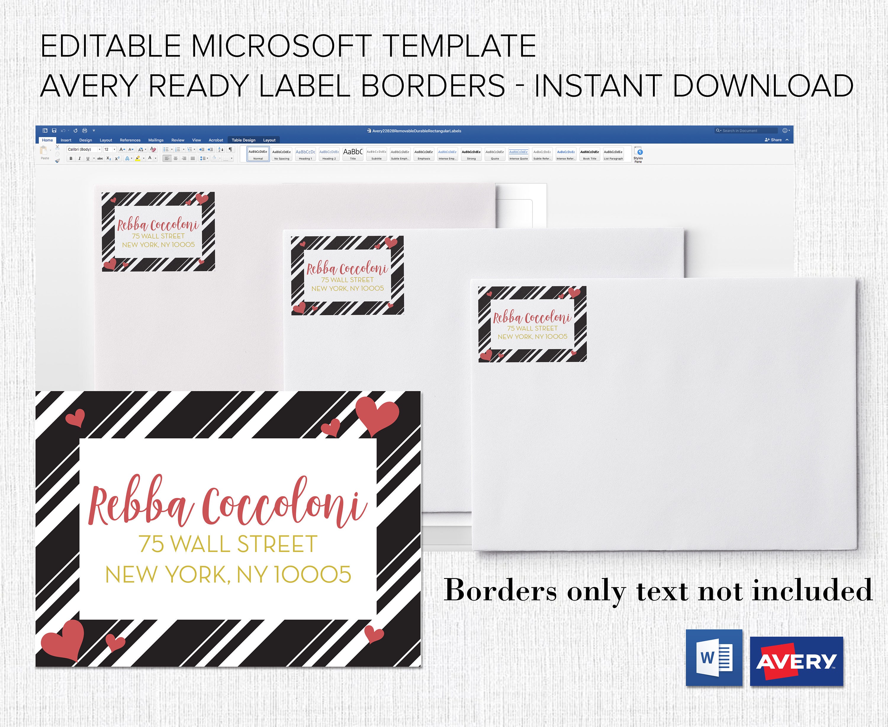 How to add borders to avery labels
