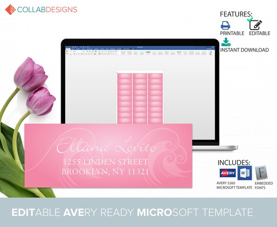 return address label template editable in microsoft word