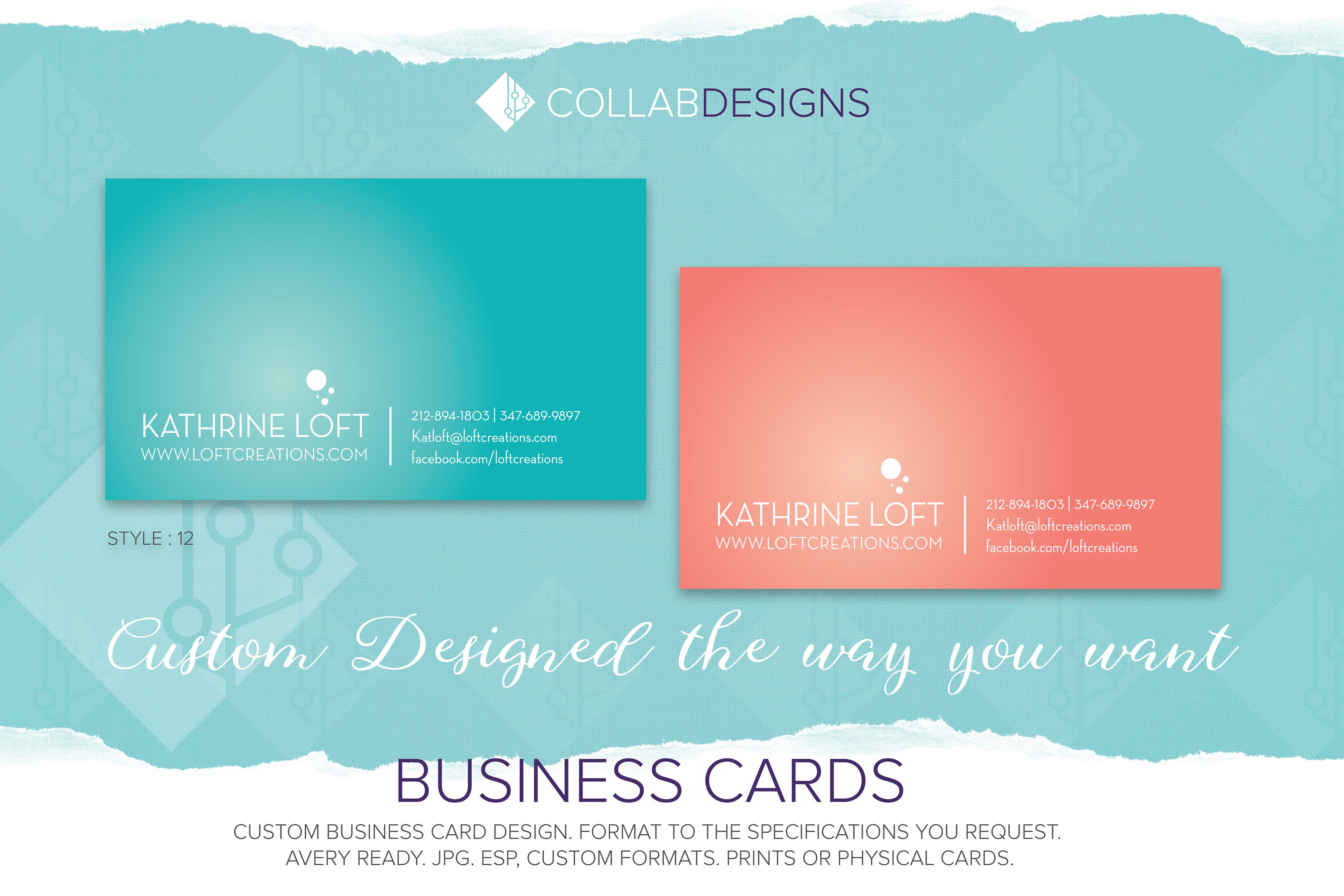 Custom Business Cards 2 x 3.5 Etsy