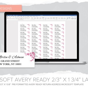 Address Label, Editable Return Address Label, Address Label Template, Editable in Microsoft™  Word, Printable, Avery™ Ready 2/3&quot; x 1 3/4&quot;