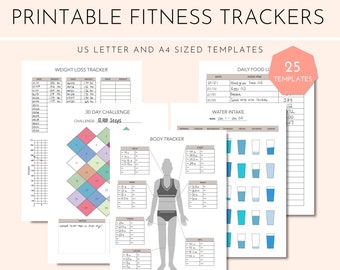 Habit Tracker Templates Printable &amp; Digital Use US Letter and A4 Sizes ...