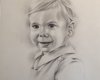 Custom portrait from photo, graphite pencil