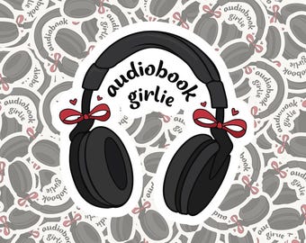 Audiobook Girlie Sticker: Waterproof Vinyl Decal for Kindle, Kobo
