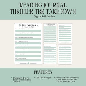 TBR Takedown Thriller | TBR Challenge | Book Journal Add-on| TBR, Digital Download | Reading Tracker | Digital Journal | Printable Journal